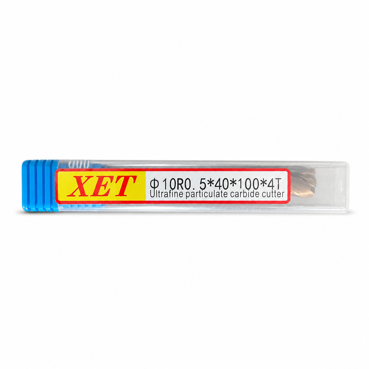 فرز انگشتی الماس (کارباید) 10 تیپ R0.5 طول 100 XET مدل D10R0.5*40*100-55HRC