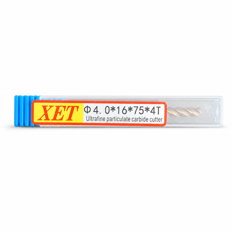 فرز انگشتی الماس (کارباید) 4 تخت طول XET 75mm مدل D4*16*75-55HRC