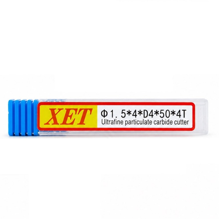 فرز انگشتی الماس (کارباید) 1.5 تخت طول XET 50 mm مدل D1.5*4*D4*50*4T-55hrc