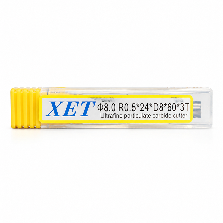 فرز انگشتی الماس آلومینیوم تراش 8 تیپ ردیوس R0.5 طول XET 60mm مدل D8R0.5*24*60*3T-55hrc