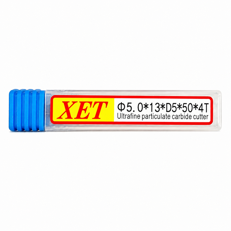 فرز انگشتی الماس (کارباید) 5 سرتخت طول XET 50 mm مدل D5*13*d5*50*4T-55hrc