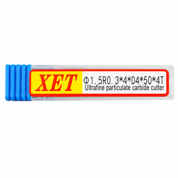فرز انگشتی الماس (کارباید) 1.5 تیپ R0.3 طول XET 50mm مدل D1.5R0.3*4*d4*50*4T-55hrc