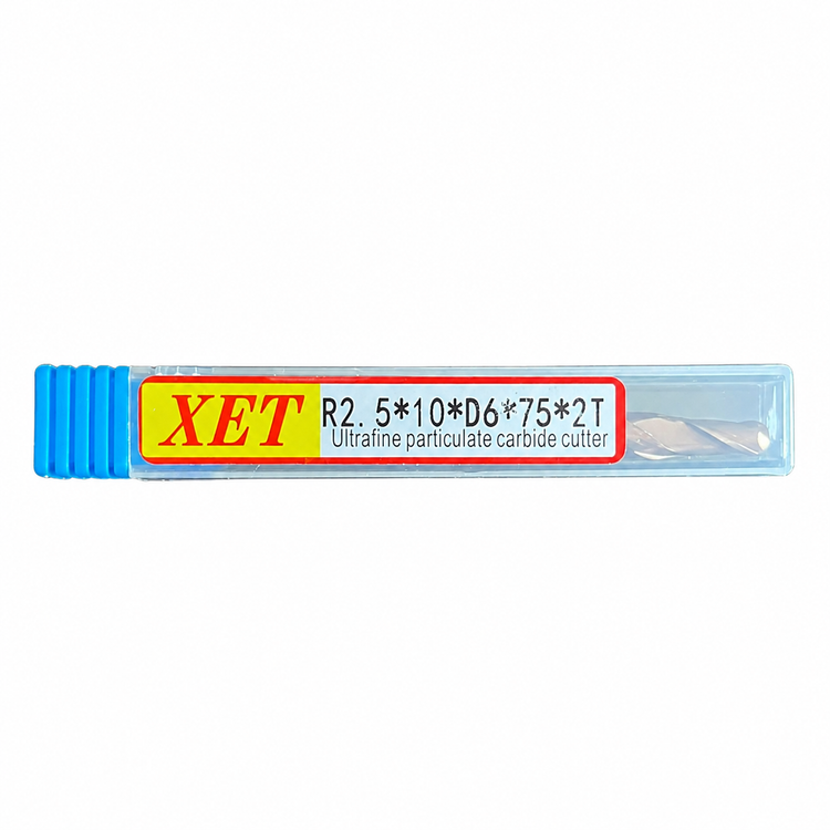فرز انگشتی الماس (کارباید) 5 بالنوز طول XET 75 mm مدل R2.5*10*d6*75*2T-55hrc