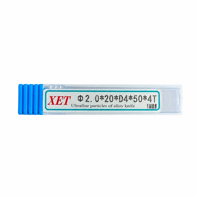فرز انگشتی الماس (کارباید) 2 سرتخت نافی بلند طول XET 50mm مدل D2*20*d4*50*4T-55hrc