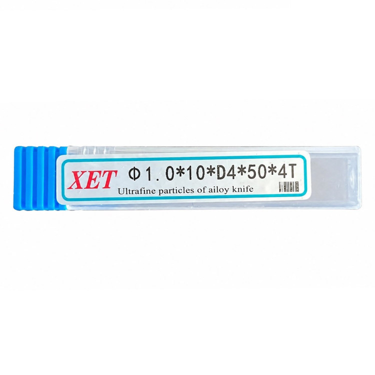 فرز انگشتی الماس (کارباید) 1 سرتخت نافی بلند طول XET 50mm مدل D1*10*d4*50*4T-55hrc