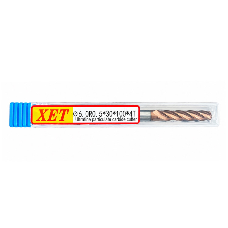 فرز انگشتی الماس (کارباید) 6 تیپ R0.5 طول XET 100mm مدل D6R0.5*30*100*4T-55hrc