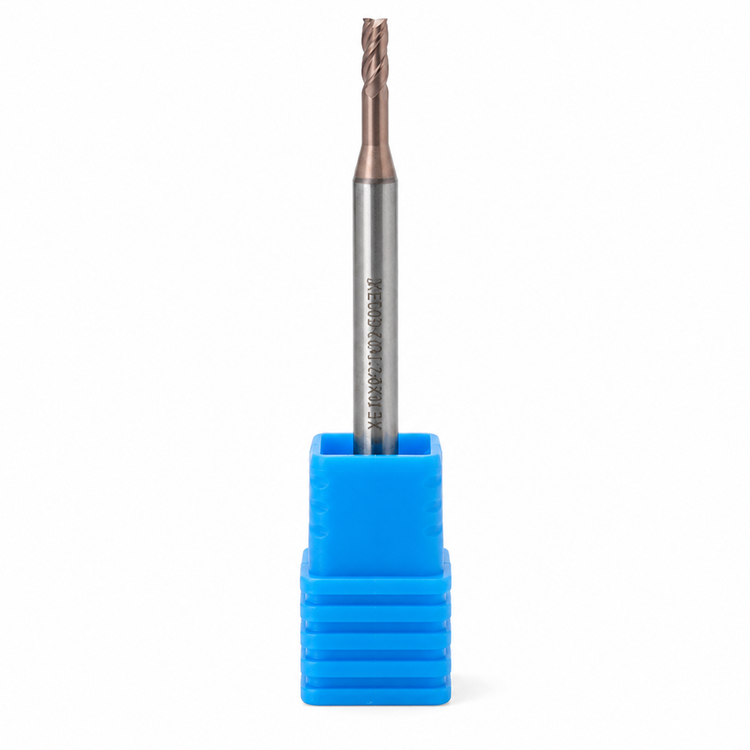 فرز انگشتی الماس (کارباید) 2.5 سرتخت نافی بلند طول XET 50mm مدل D2.5*10*d4*50*4T-55hrc