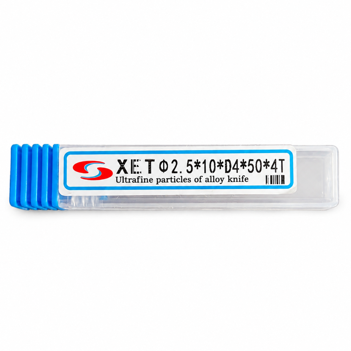 فرز انگشتی الماس (کارباید) 2.5 سرتخت نافی بلند طول XET 50mm مدل D2.5*10*d4*50*4T-55hrc