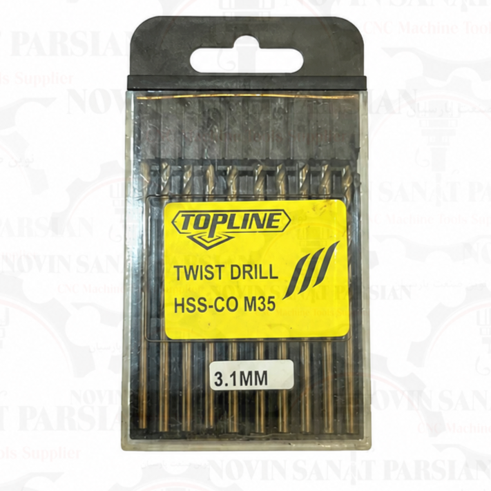 مته Hss-co کبالت 5 درصد قطر 3.1 میلی متری Topline مدل D3.1-HSSCO